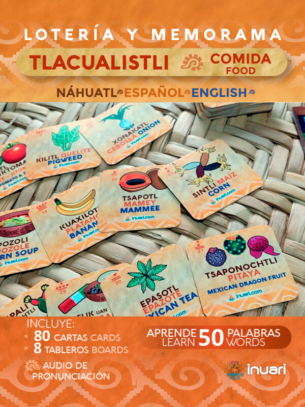 LOTERIA Y MEMORAMA NÁHUATL: TLACUALISTLI (ALIMENTOS )