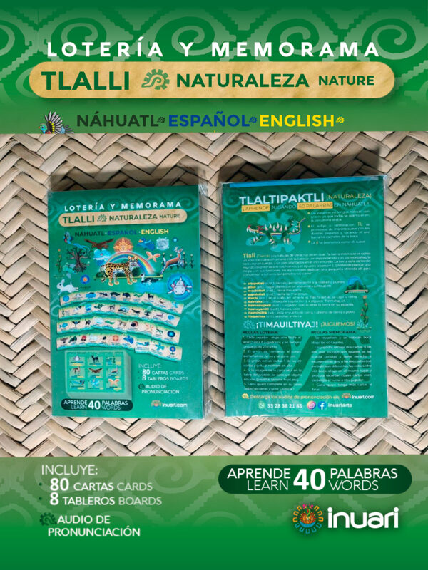 LOTERIA Y MEMORAMA NÁHUATL: TLALTIPAKTLI (NATURALEZA)