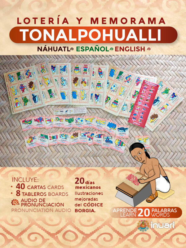 LOTERIA Y MEMORAMA CUENTA NAHUATL: TONALPOHUALLI CALENDARIO AZTECA MEXICA