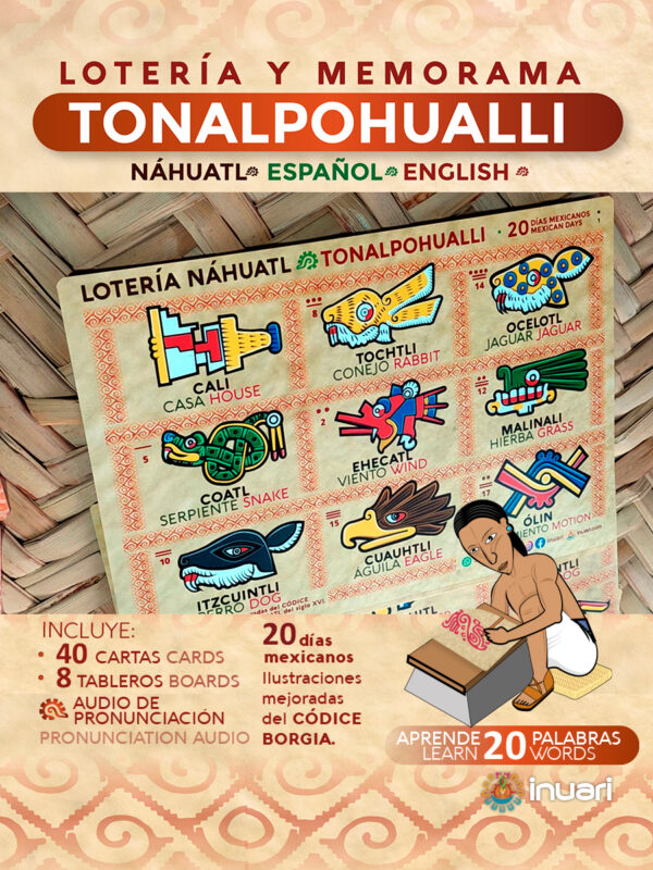 LOTERIA Y MEMORAMA CUENTA NAHUATL: TONALPOHUALLI CALENDARIO AZTECA MEXICA
