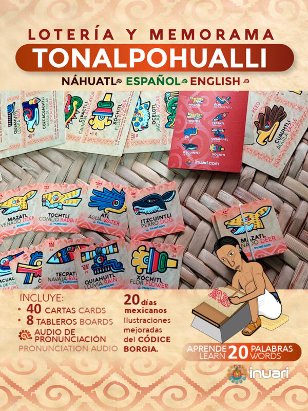 LOTERIA Y MEMORAMA CUENTA NAHUATL: TONALPOHUALLI CALENDARIO AZTECA MEXICA