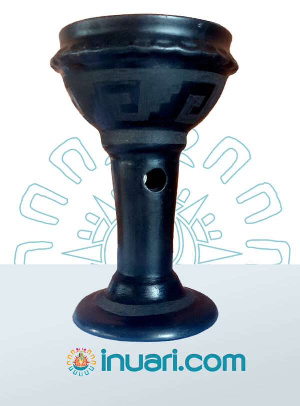 Sahumador Negro Copa Grande Popochcomitl  Greca B