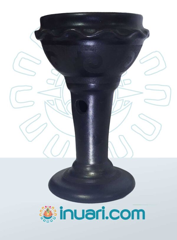 Sahumador Negro Copa Grande Popochcomitl  Greca Redonda