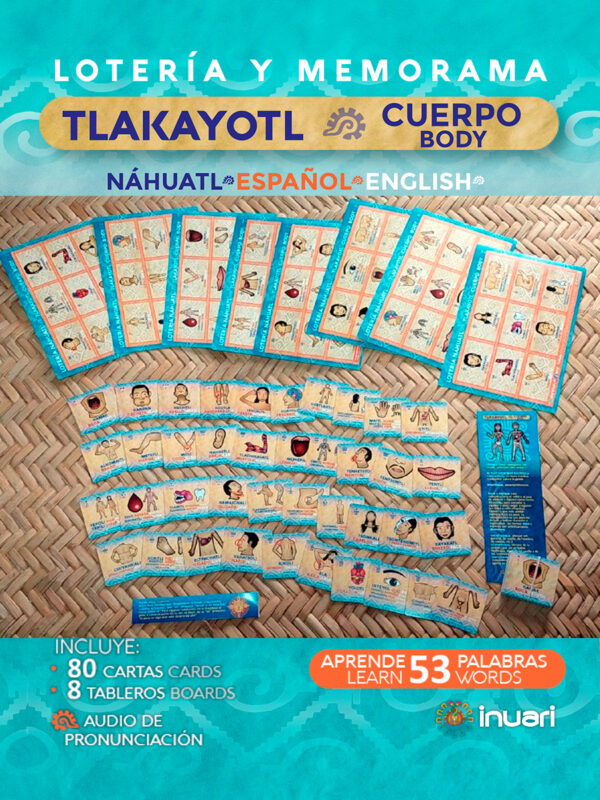 LOTERIA Y MEMORAMA NÁHUATL: TLAKAYOTL (PARTES DEL CUERPO)