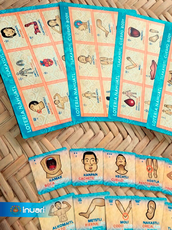LOTERIA Y MEMORAMA NÁHUATL: TLAKAYOTL (PARTES DEL CUERPO)