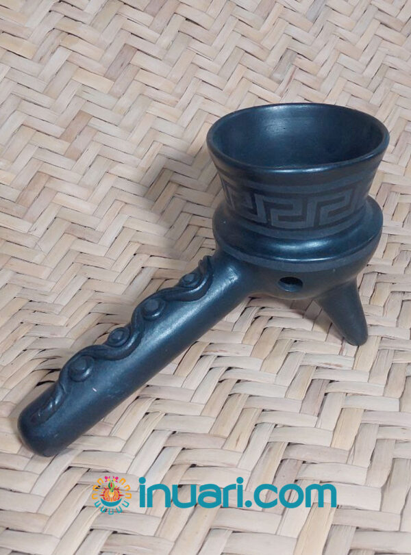 Sahumador Negro con mango Tlemaitl barro C