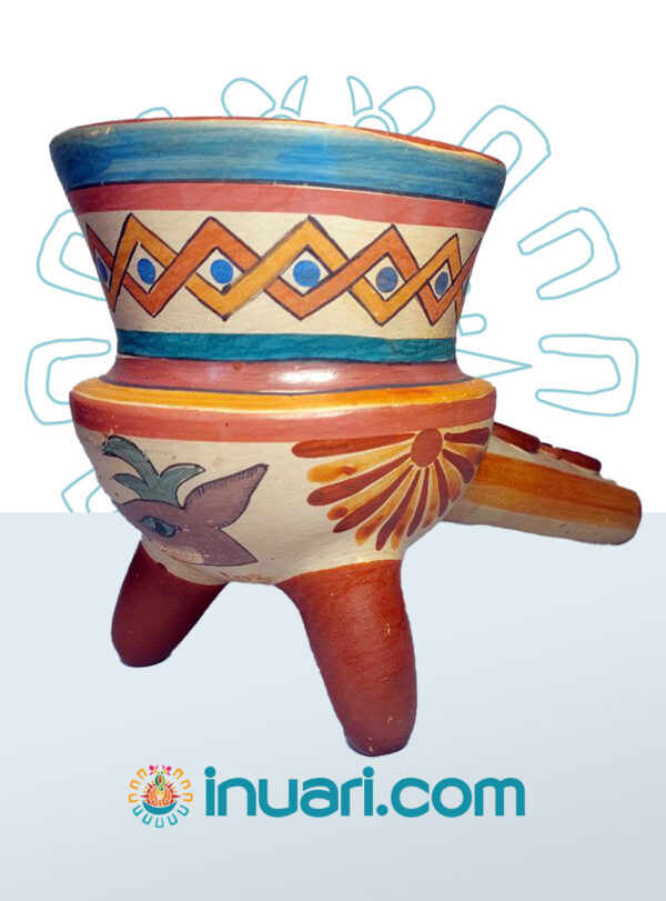 Sahumador con mango Tlemaitl barro canelo MAZATL