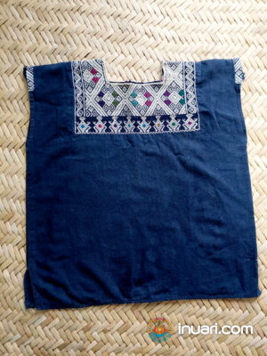 Blusa Azul Chiapas Tzotzil talla M dama