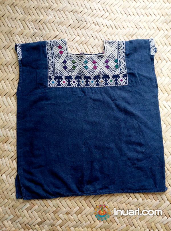 Blusa Azul Chiapas Tzotzil talla M dama