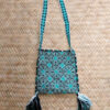 Morral Kutsiuri Wixarika Azul Turquesa Punto de Cruz