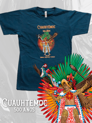 Playera Cuauhtemoc 500 años L M Azul Marino