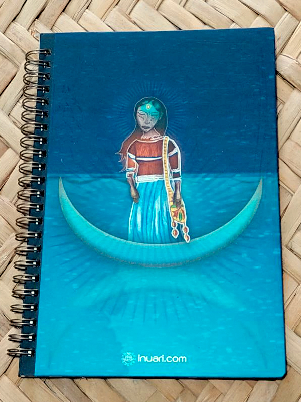 Mujer Wixarika Luna libreta 15 x 21.5 cm 100 hojas rayadas