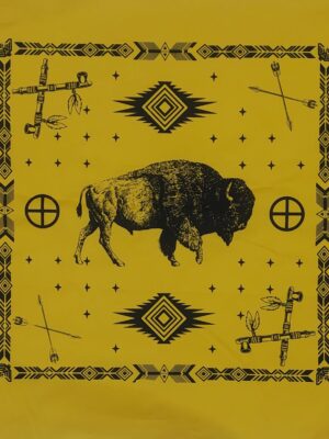BUFALO CHANUNPA AMARILLO Paliacate Tatanka Bufalo Canupa Pipa Flecha Lakota Amarillo