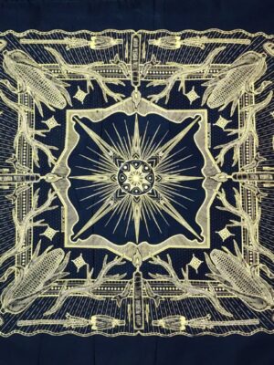 Paliacate Wirikuta Maíz Venado Ojo de Dios Flecha Plumas Negro