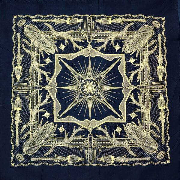 Paliacate Wirikuta Maíz Venado Ojo de Dios Flecha Plumas Negro