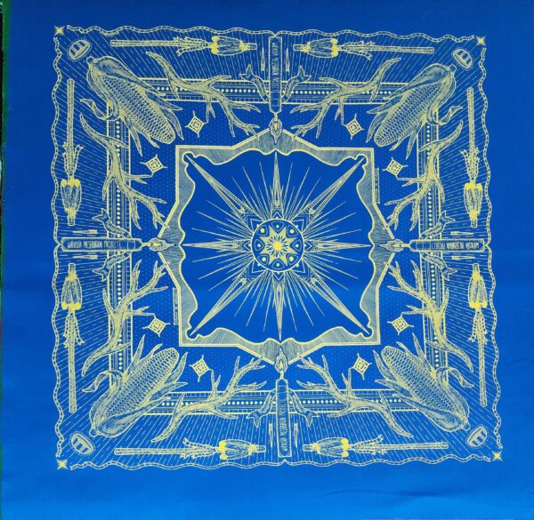 Paliacate Wirikuta Maíz Venado Ojo de Dios Flecha Plumas Azul