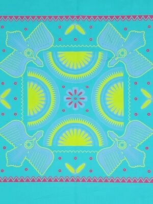 Paliacate 4 Aguilas Sol Pluma Turquesa