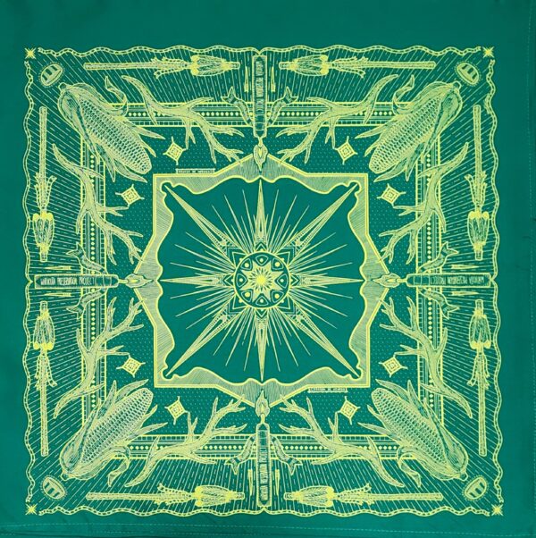 Paliacate Wirikuta Maíz Venado Ojo de Dios Flecha Plumas Negro Verde