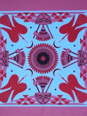 Paliacate Pajaro de Agua Tambor de Agua Peyote Tepee Rosa Claro