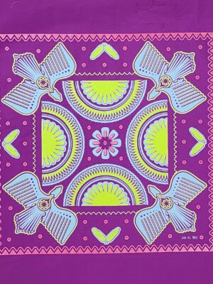 Paliacate 4 Pajaros Sol Pluma Morado