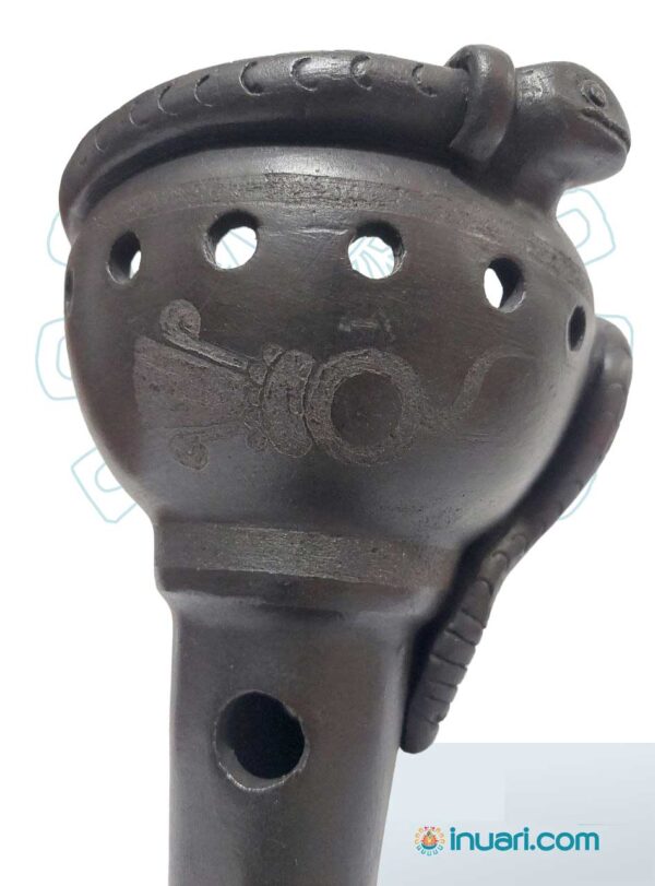 Sahumador Negro Copa Grande Popochcomitl Serpiente EDICIÓN ESPECIAL
