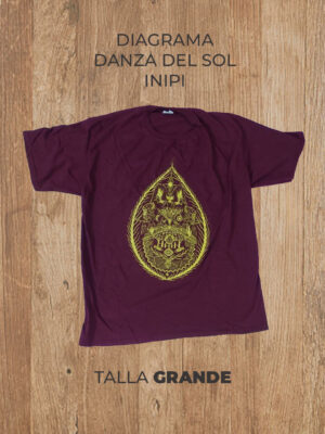 Playera  03 L GRANDE Danza del Sol Inipi (Vino)