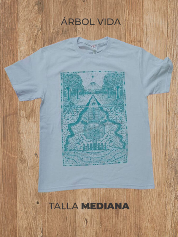 Playera 02 M MEDIANA Árbol Vida (Blanca)
