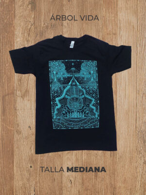 Playera 02 M MEDIANA Árbol Vida (Negra)
