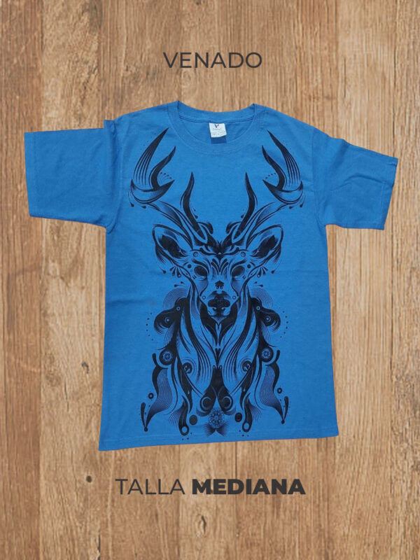 Playera 02 M MEDIANA Venado (Azul)