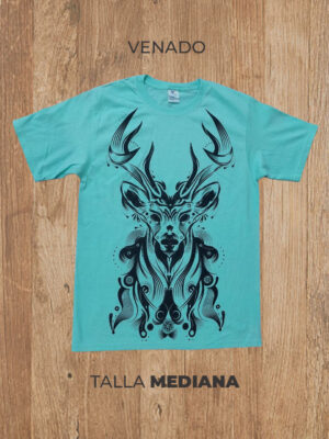 Playera 02 M MEDIANA Venado (Azul claro)
