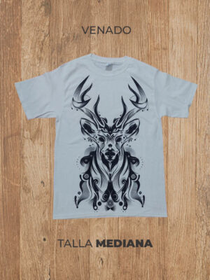 Playera 02 M MEDIANA Venado (Blanco)