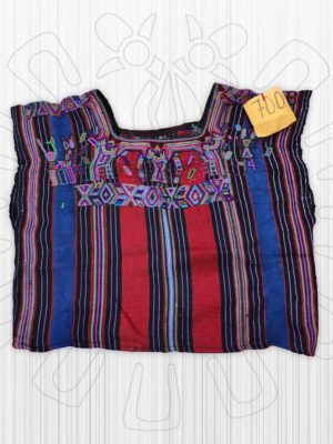 MAYA02 Huipil Nevaj Guatemala Azul Rojo