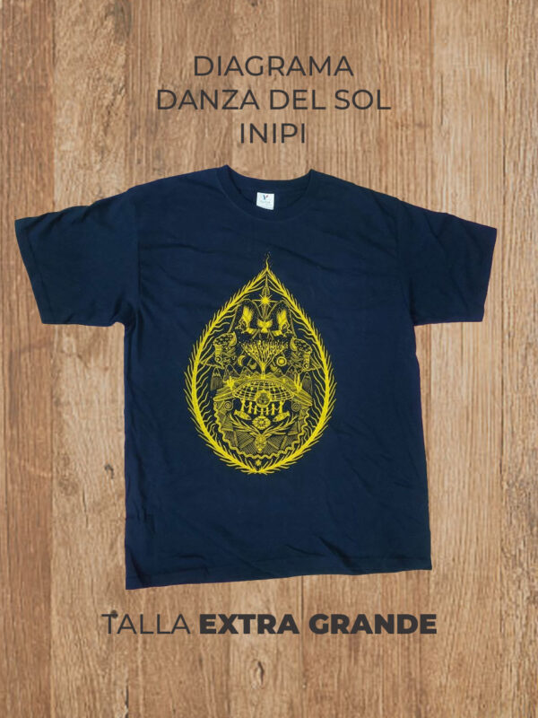 Playera 04 XL EXTRA GRANDE Danza del Sol Inipi (Negra)