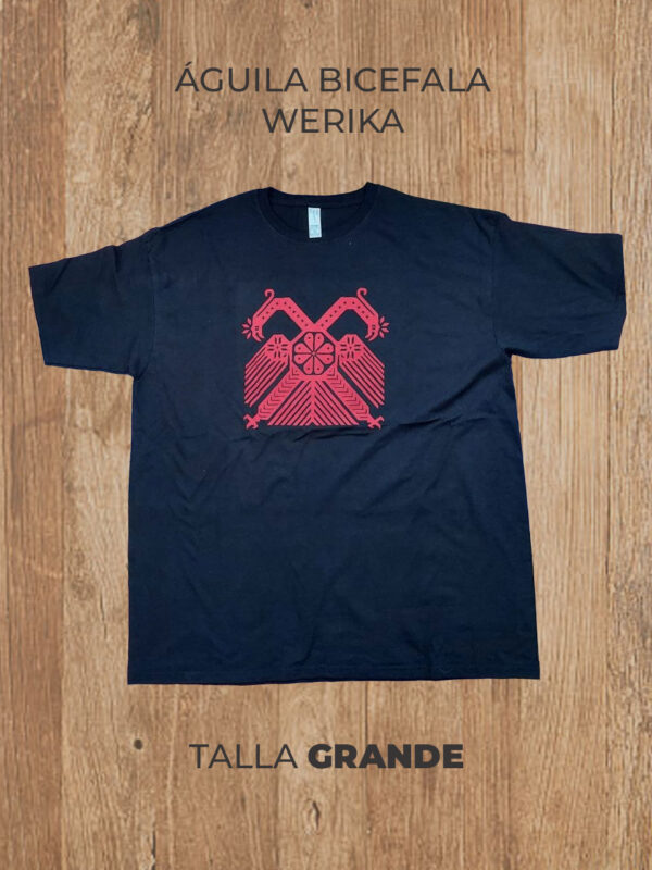 AGUILA-BICEFALA-01-G- Playera 03 L GRANDE Werika Águila Bicéfala Negra (rojo mate)