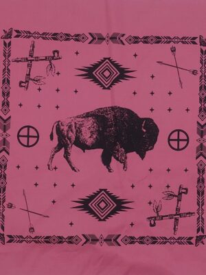 BUFALO CHANUNPA ROSA Paliacate Tatanka Bufalo Canupa Pipa Flecha Lakota Rosa