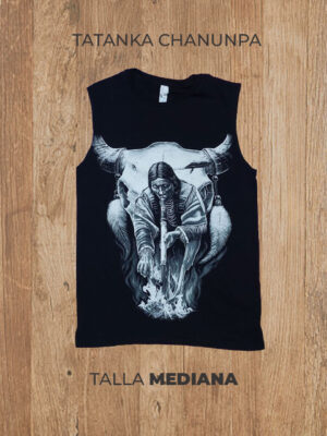 Playera 02 M MEDIANA sin mangas Tatanka Chanunpa Negra