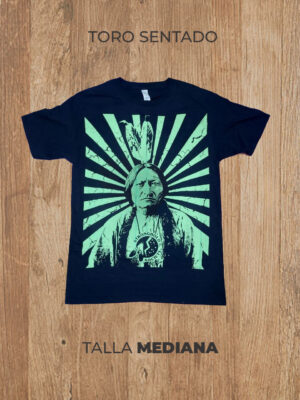 Playera 02 M MEDIANA Toro Sentado Sitting Bull Azul Marino