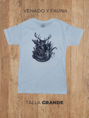 Playera 03 L GRANDE Venado y Fauna Blanca