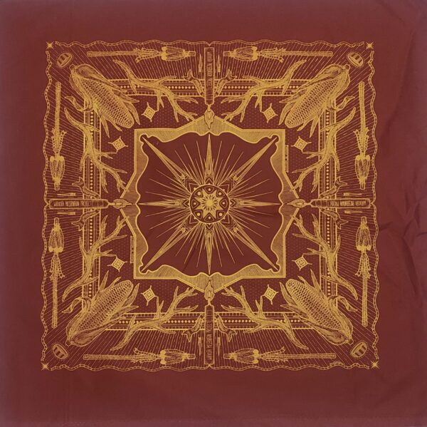 Paliacate Wirikuta Maíz Venado Ojo de Dios Flecha Plumas Café